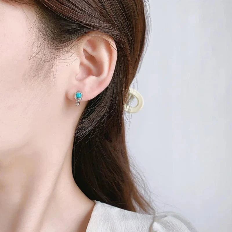 Boho örhängen Silver och blå