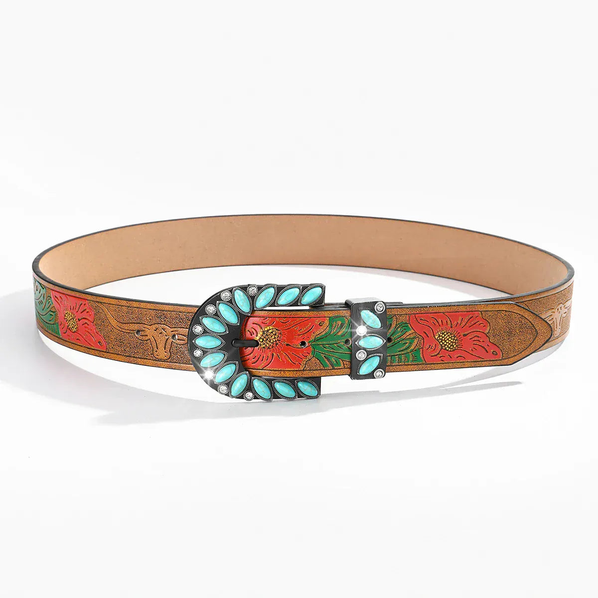 Boho westernbälte med turkost spänne