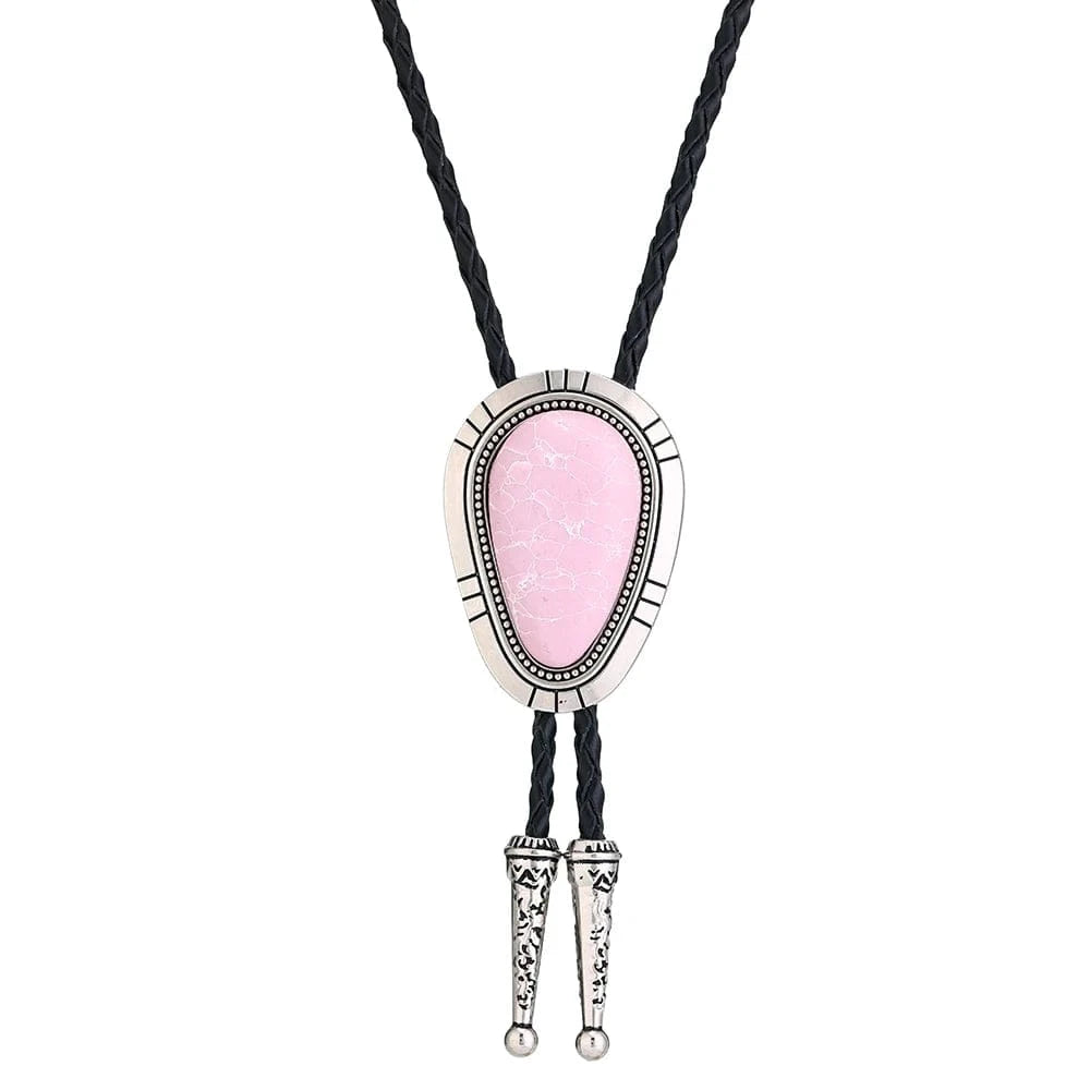 Bolo tie i droppform med naturlig turkos