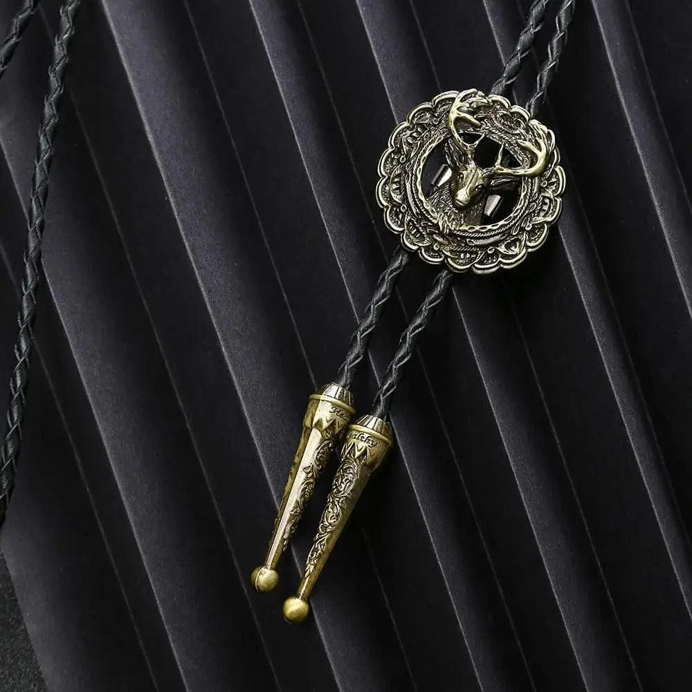 Bolo tie med 3D-hjorthuvud i metall