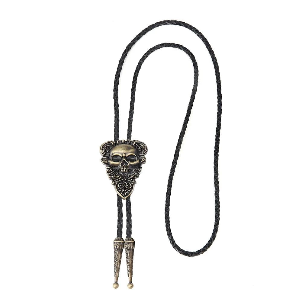 Bolo tie med dödskalle i vintage-stil Guld