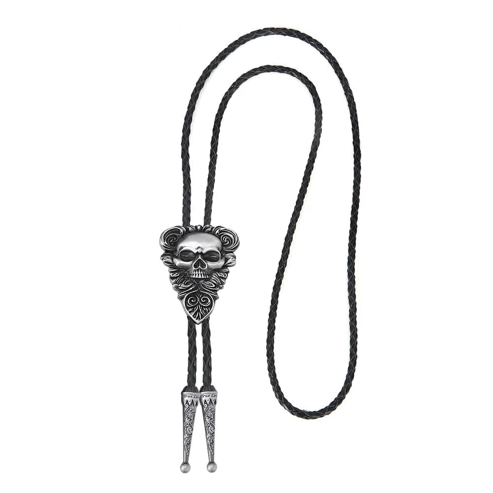 Bolo tie med dödskalle i vintage-stil Silver