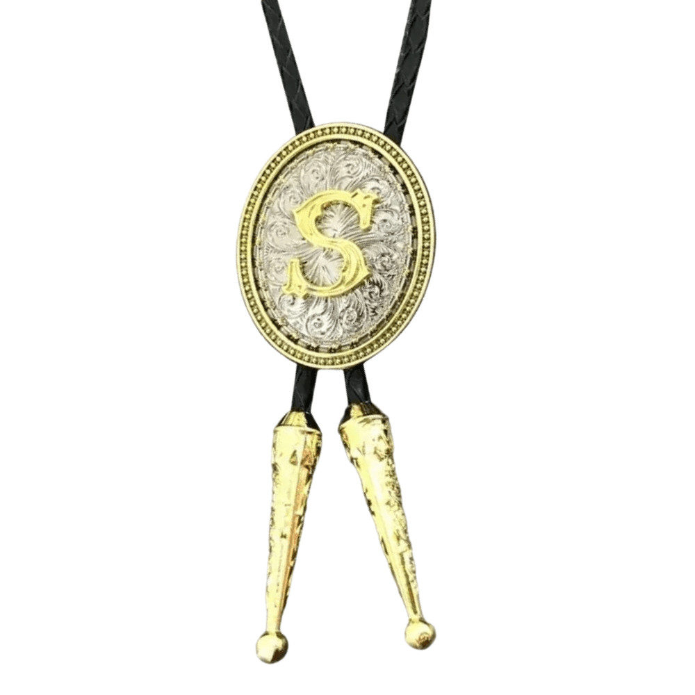 Bolo tie med initial A–Z i tvåtonad metall S