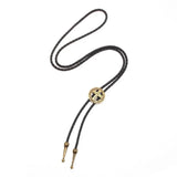 Bolo tie med kors i retro metall Brons