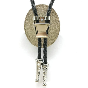 Bolo tie med oval agatsten och vintageinfattning