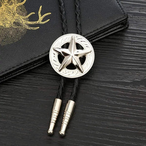 Bolo tie med pentagram i silver