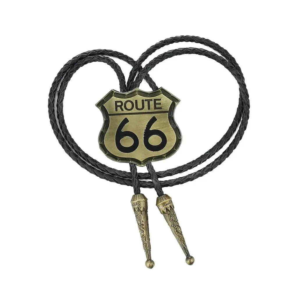 Bolo tie med Route 66-emblem