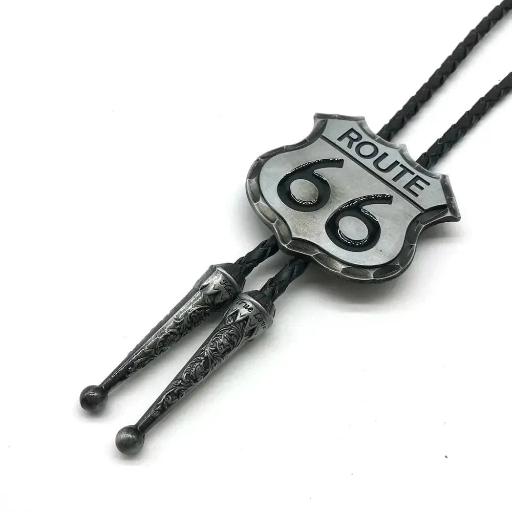 Bolo tie med Route 66-emblem