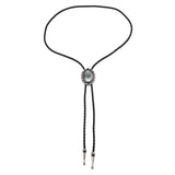 Bolo tie med turkosdetalj och justerbar läderrem Brun läderrem