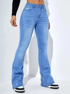 Bootcut jeans dam hög midja
