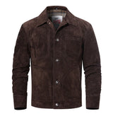 Brun suede jacka Mörkbrun / XS