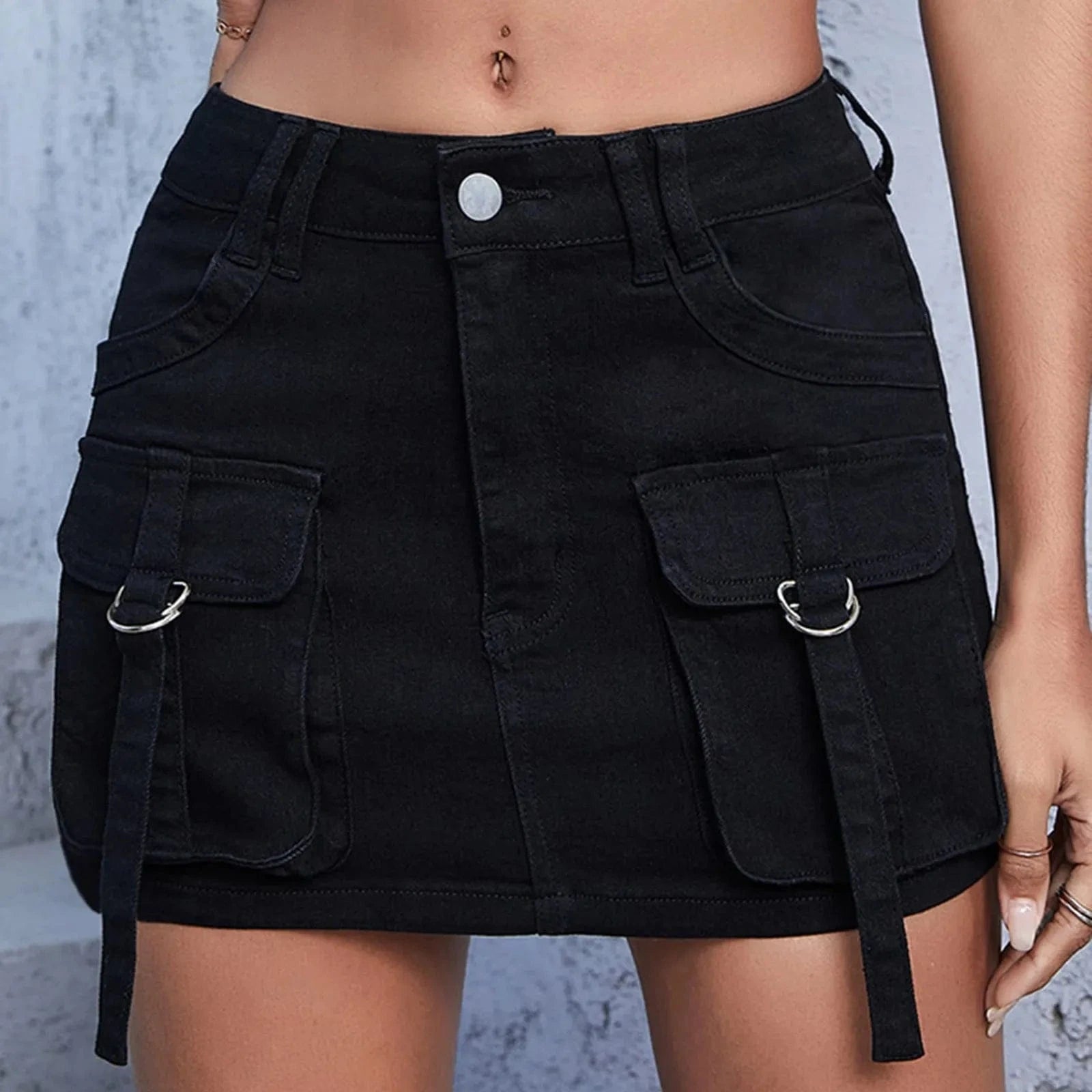 Cargo-minikjol i denim