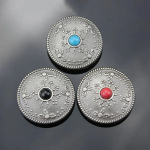 Concho 25 mm i Antiksilver med Färgsten