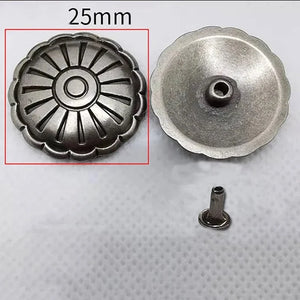Concho i antiksilver med dekorativa motiv