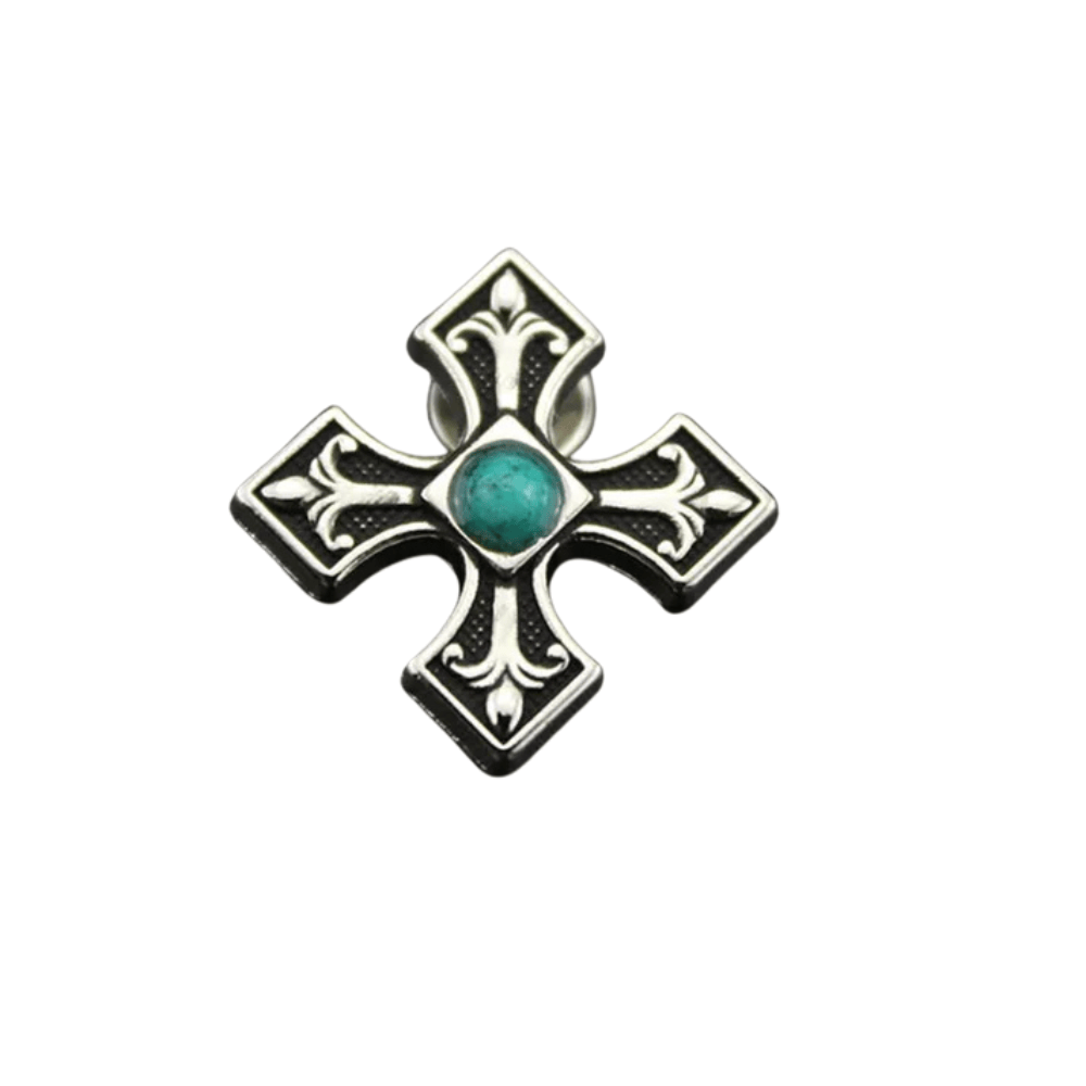 Concho kors med stendekor Grön