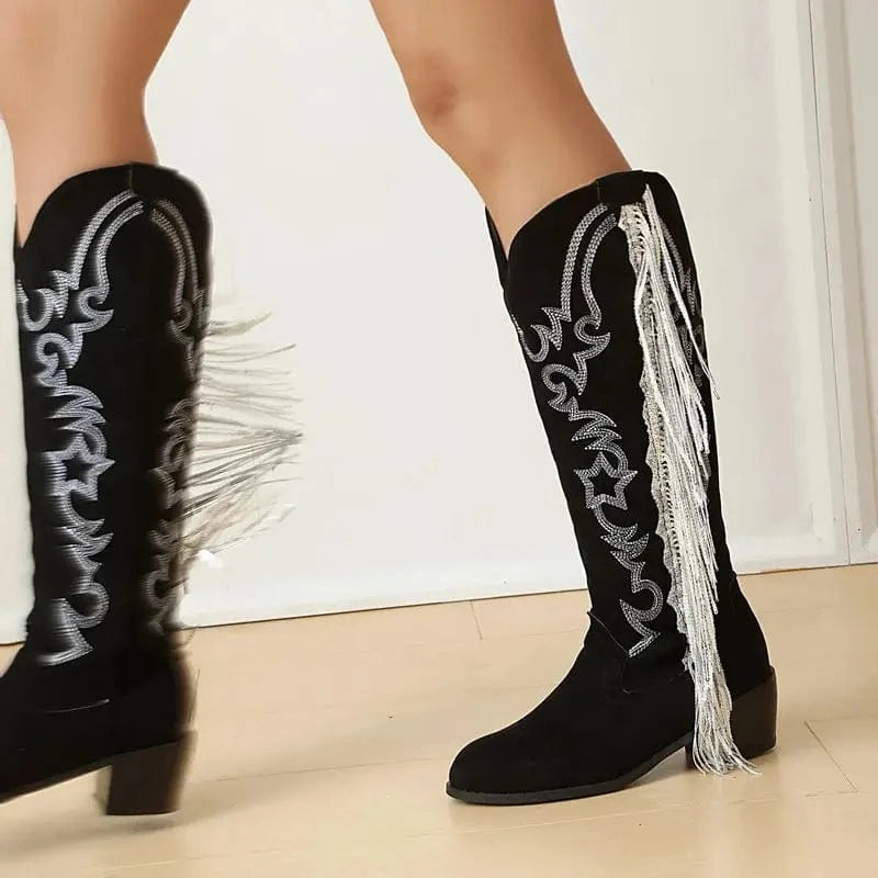Cowboy boots med fransar