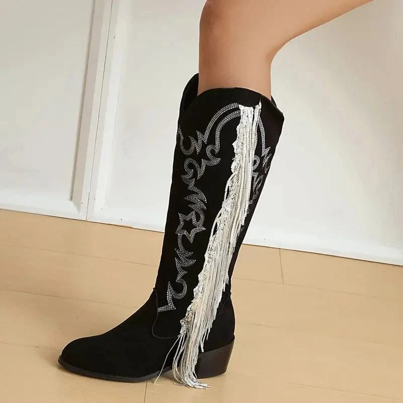 Cowboy boots med fransar