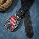 Cowboybälte Amerikansk flagga Svart / 120cm