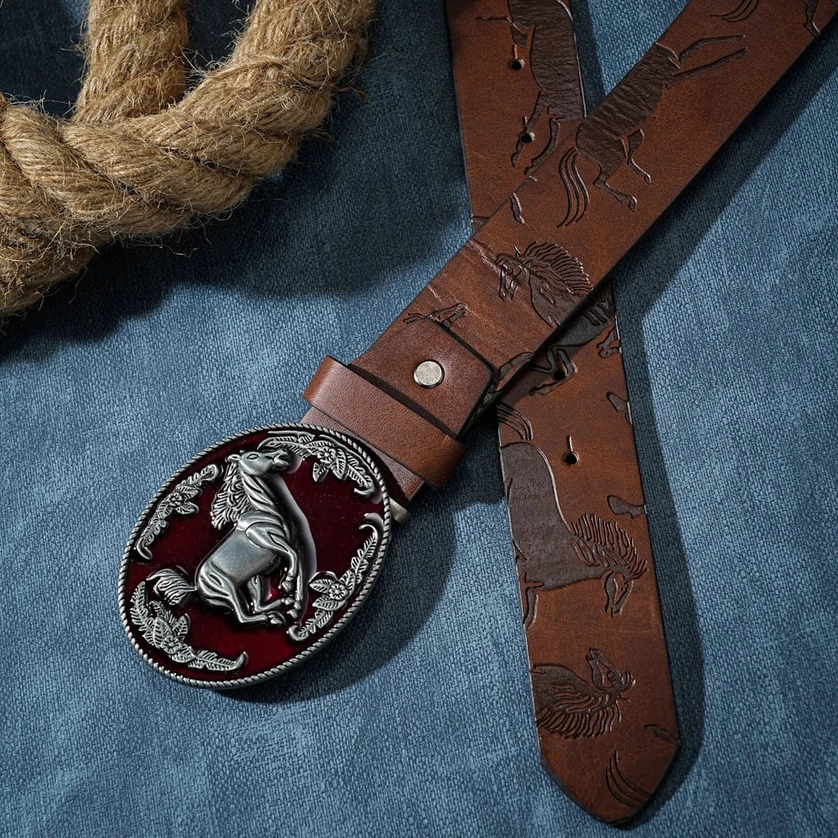 Cowboybälte galopperande hästspänne