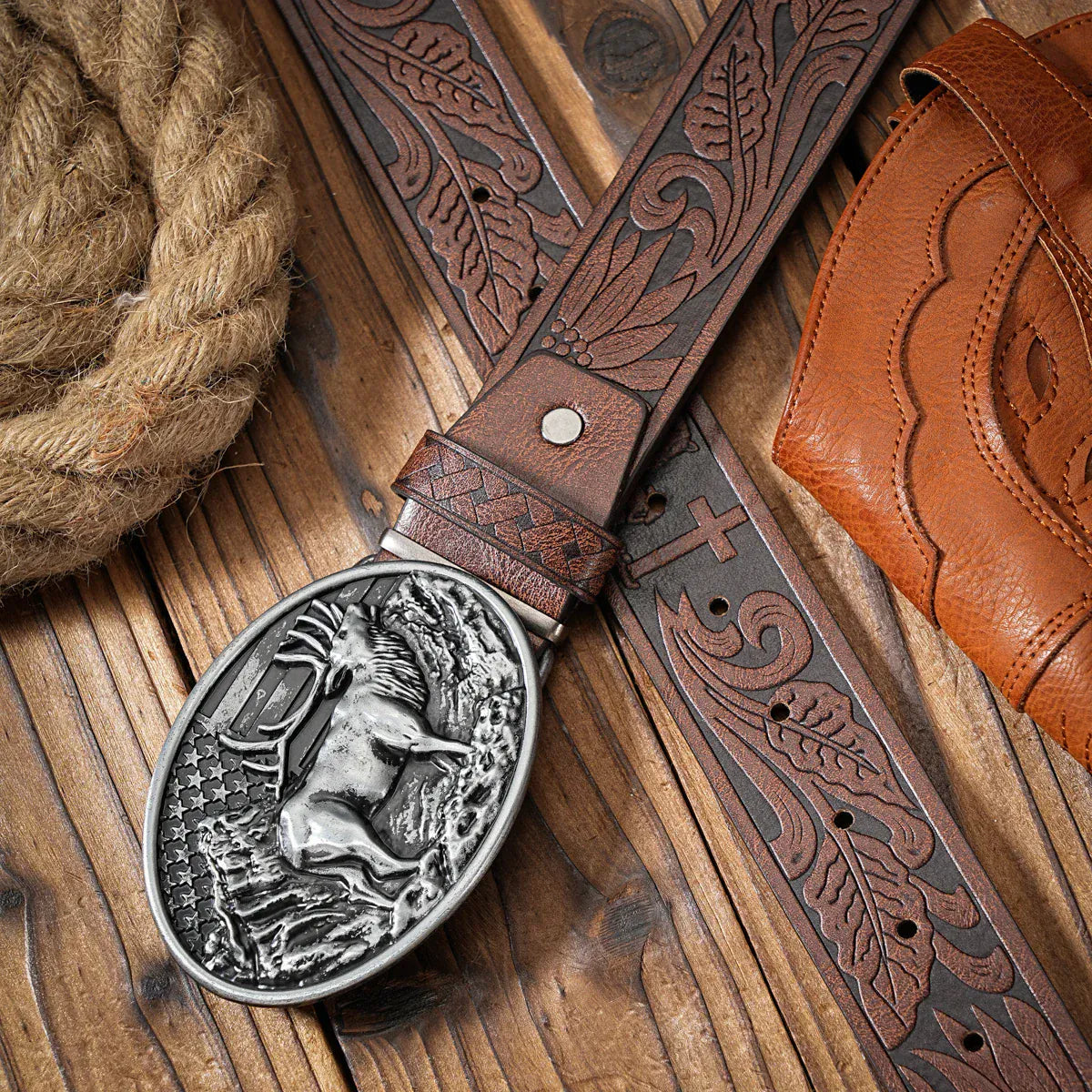 Cowboybälte hjortspänne