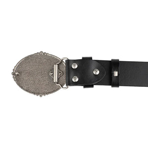 Cowboybälte i äkta läder med korsspänne
