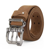 Cowboybälte i Äkta Läder med Robust Metallspänne Brun en tagg / 105cm