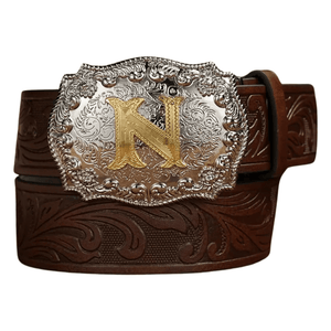 Cowboybälte med gyllene bokstav N / 120cm