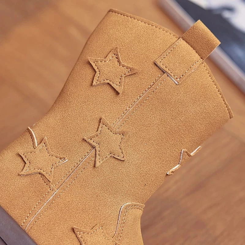 Cowboyboots barn med äkta läder och stjärndetaljer