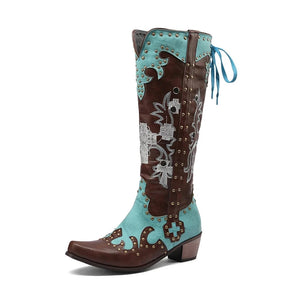 Cowboyboots i turkos och brunt Brun / 34