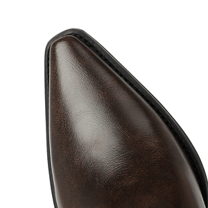 Cowboyboots med broderad design och chunky klack
