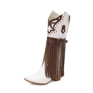 Cowboyboots med tofsar och broderad retrodesign