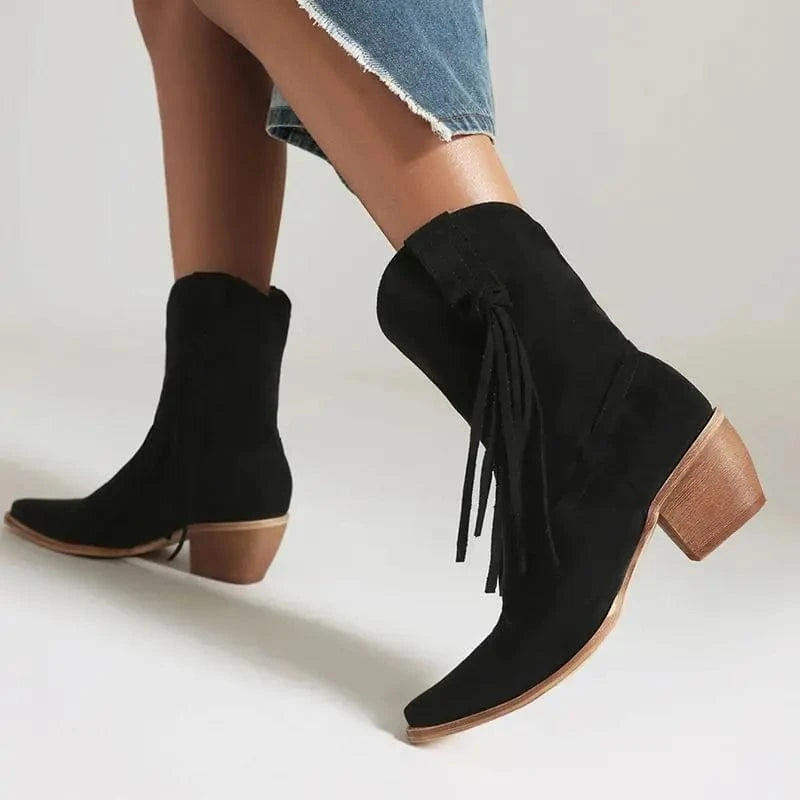 Cowboyboots med tryckt mönster