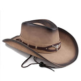 Cowboyhatt läder Ljusbrun / 58cm