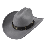 Cowboyhatt med prydnadsband Grå / Kan justeras