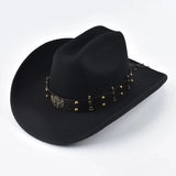 Cowboyhatt med prydnadsband Svart / Kan justeras