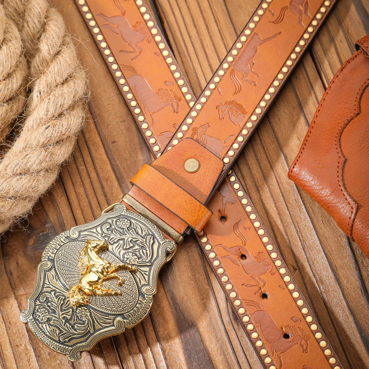 Cowboyläderbälte