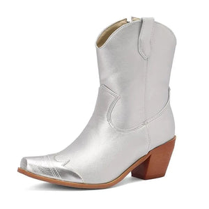 Cowgirl-Ankelboots med Metalltå Silver / 35