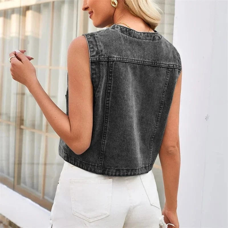 Denim väst dam