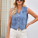Denim väst dam Blå / S
