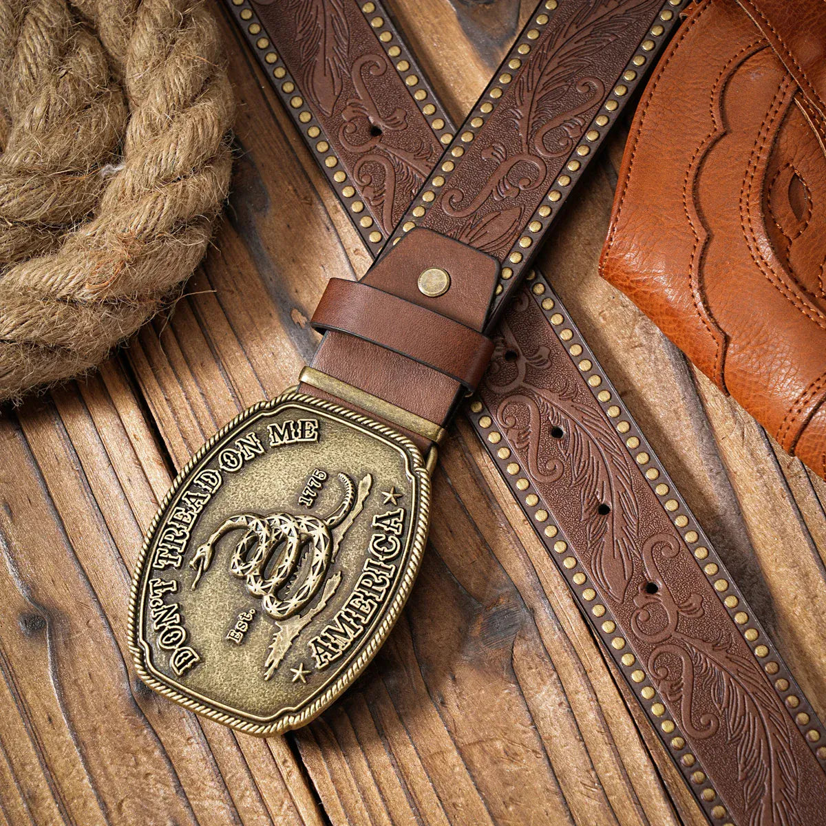 Don't Tread On Me cowboybälte med ormmotiv