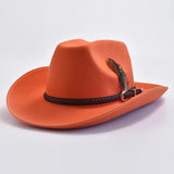 Elegant Cowboyhatt i Mjuk Filt Orange / 57-59cm
