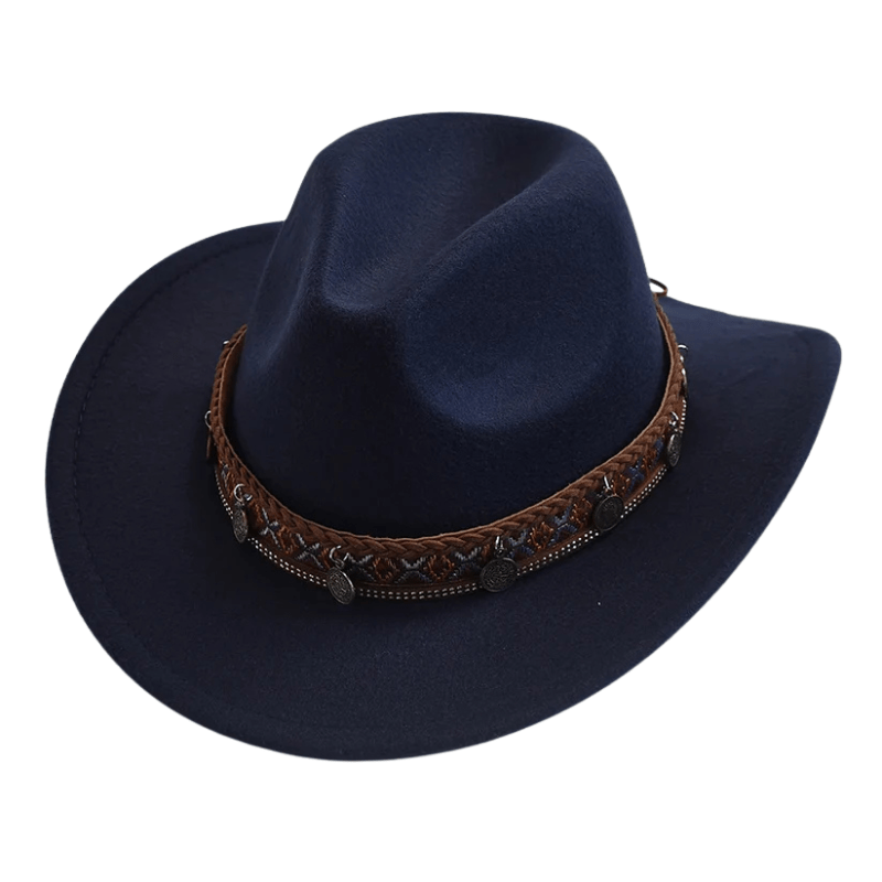 Elegant westernhatt för vuxna Marinblå / One Size