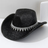 Glittrig cowboyhatt Svart / 57