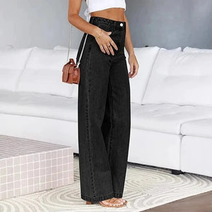 Högmidjade jeans svarta