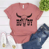 "Howdy" Western T-shirt Dammig rosa / S