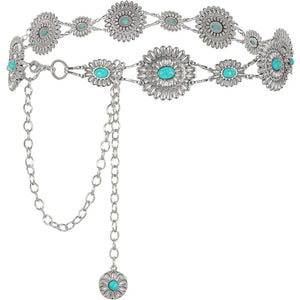 Kedjebälte i cowgirlstil metallconchos Modell 4 / 70cm