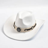 Klassisk Westernhatt i filt Vit / One Size