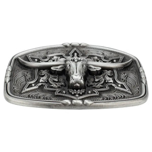 Läderbälte western longhornspänne
