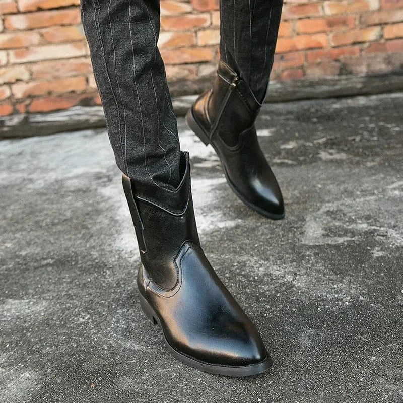 Låga cowboy boots herr