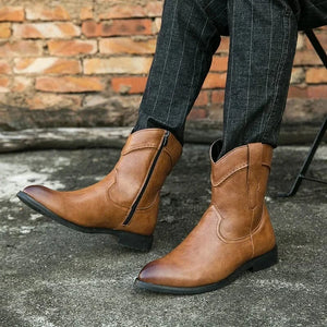 Låga cowboy boots herr